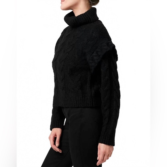 Joe's Jeans Adeline Wool Blend Black Cowl Neck Sweater NEW - Picture 2 of 7